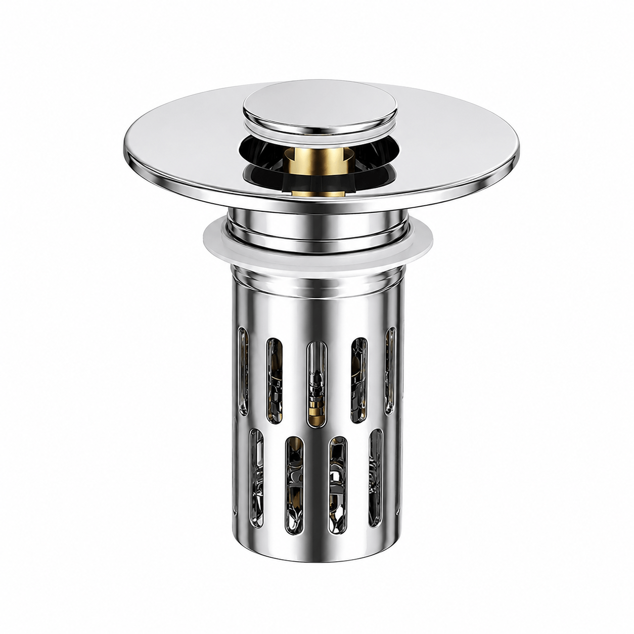 TEMU 3-in-1 Upgraded Bathroom Sink Drain Stopper, Universal Pop Up Sink Stopper With Removable Brass Core Filter Basket Hair Catcher,anti-clogging