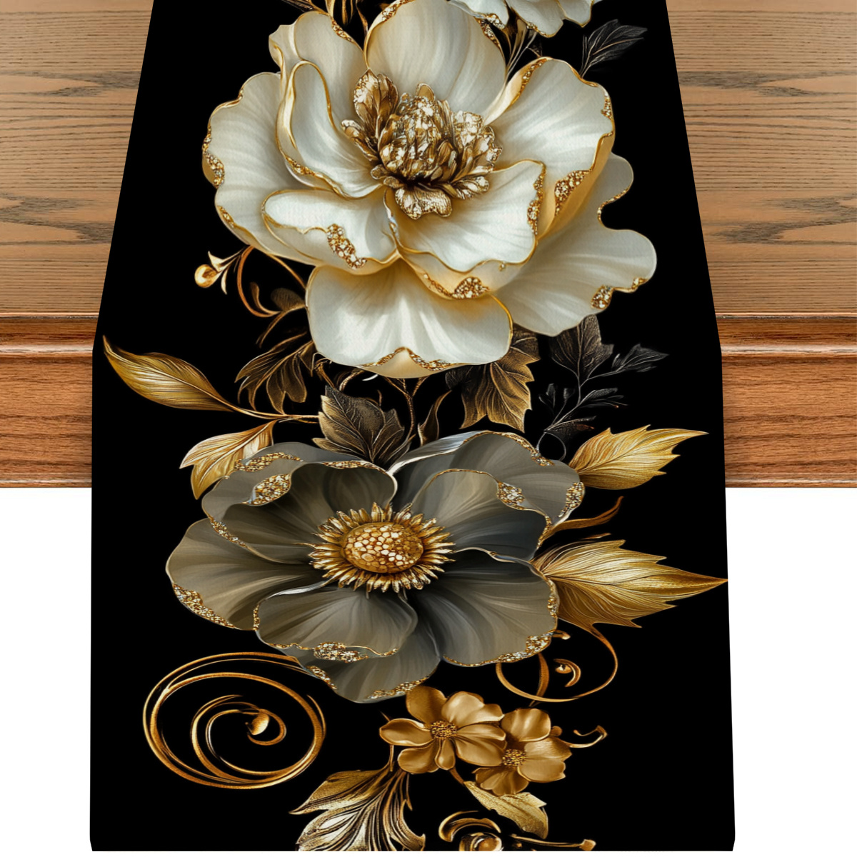 

A White Floral Table Runner With A Vintage , Weddings, Thanksgiving, And Family Gatherings. Suitable For Dining Tables, Coffee Tables, And Banquet Settings, It Elegantly Enhances The Of .