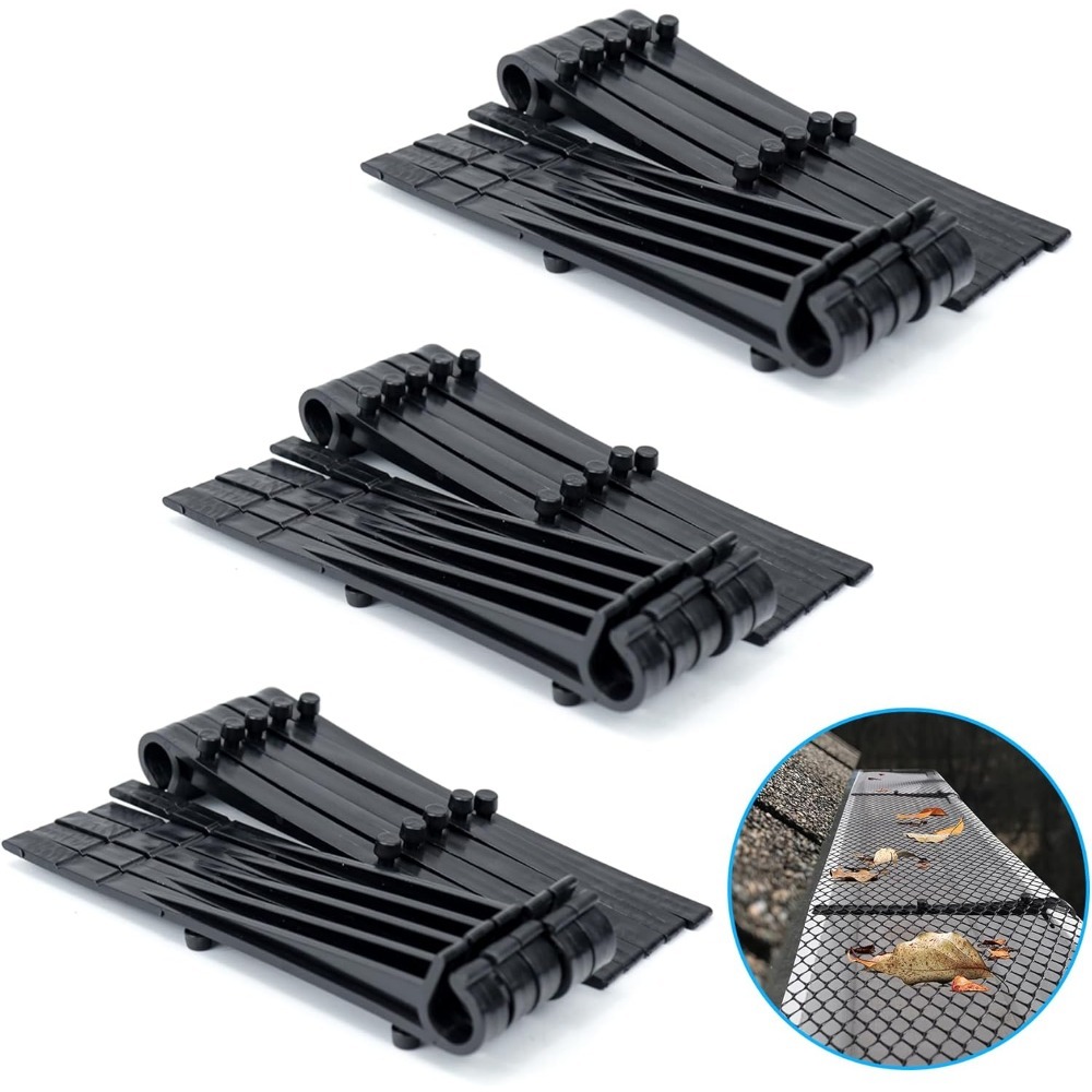 TEMU Clip Fixed Hooks For Plastic Mesh Gutter Guards, Pack Of 30pcs Clip Fixing Hooks Spare Installation Accessory, ", 5", 6" Plastic Gutter Guards