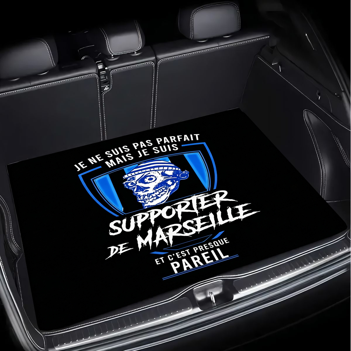 TEMU 1 tapis de coffre de voiture imprimé " parfait mais un fan de ", anti-poussière et durable, revêtement facile à nettoyer, design élégant et