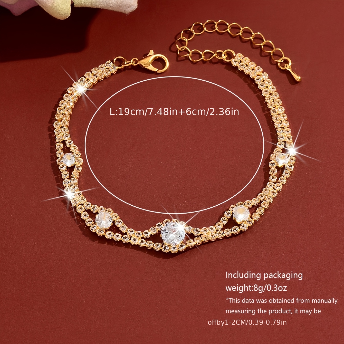 Elegant Adjustable Rhinestone Anklet for Daily Wear