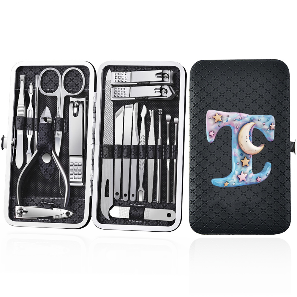 19pcs Portable Nail Clipper Set with Storage Box