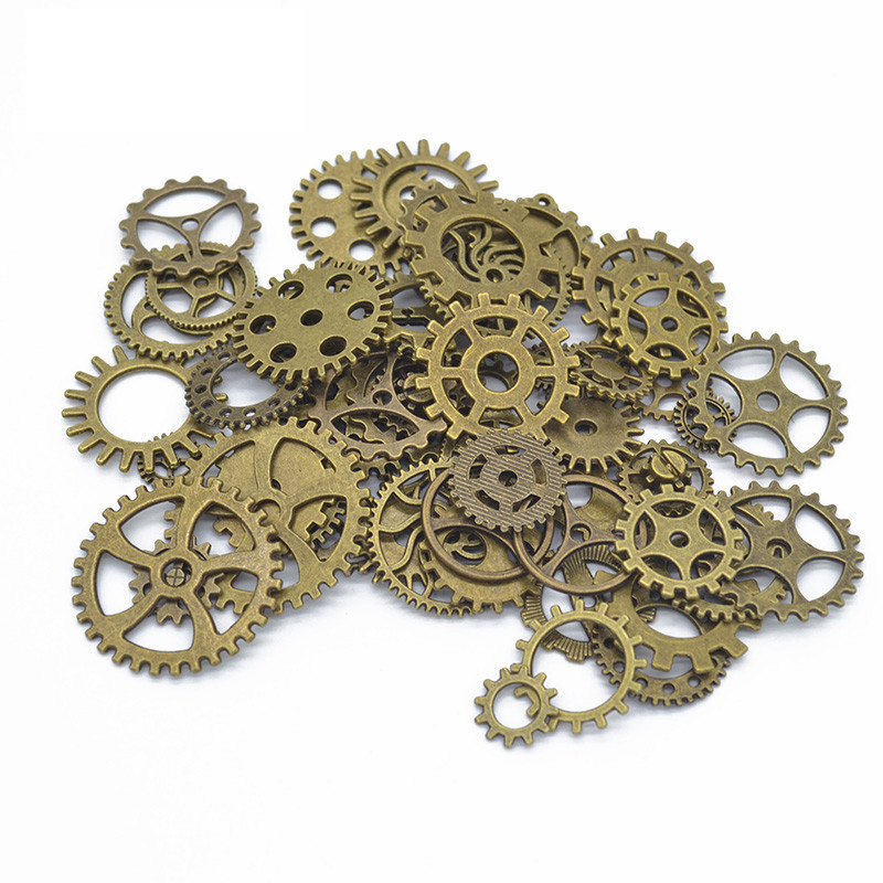 20g/pack Punk Style Retro Alloy Steampunk Gear Pendant Bracelet Necklace Apparel Bag Charms For Jewelry Making Additions