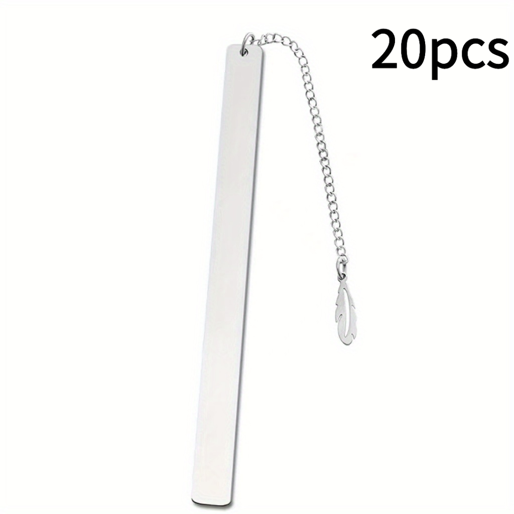 TEMU Lot de 20 marque-pages personnalisés fins en acier inoxydable vierges gravables au laser, marque-pages en métal pour cadeaux d'année pour