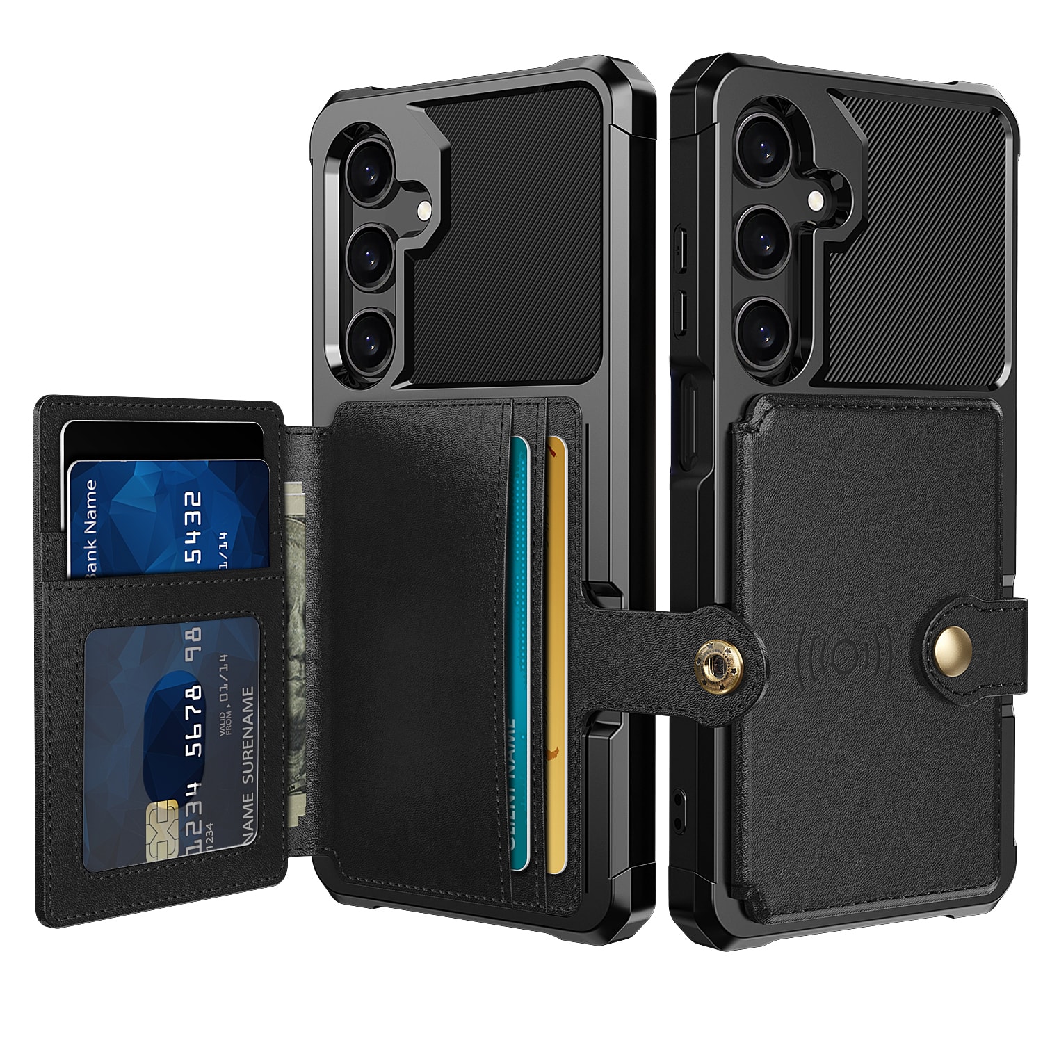 For Galaxy A17/ A56/ A36/ A26/ A16 A55/ A35/ A25/ A15 A14/ A13/ A12/ A52 Case With Card Holder, Compatible With , Heavy Duty Shockproof Rugged Soft Wallet Cover