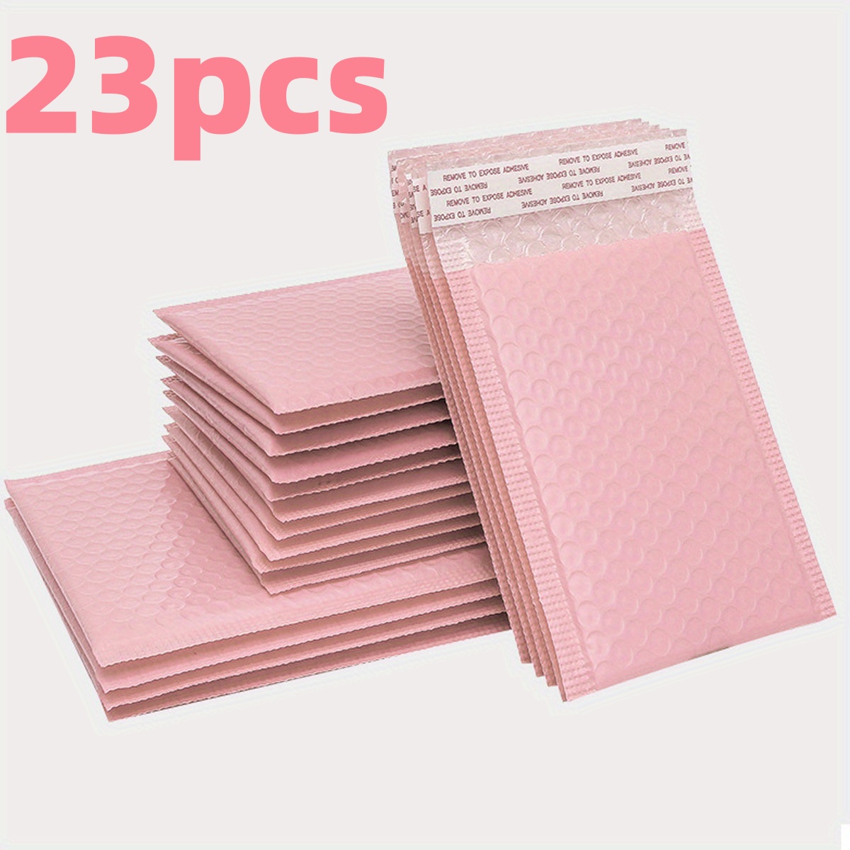 TEMU 23-delige set, -knijp roze nopzakken, Verdikte schuimhoesjes, Bubbeltjesenveloppen, Kledingverpakking, Expressbezorgtassen