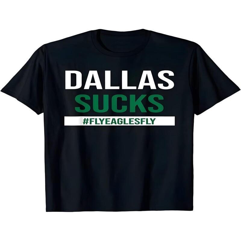 

#flyeaglesfly T-, 100% , , Slight , , Regular Fit, Unisex, Applique, For , -sleeve Tee