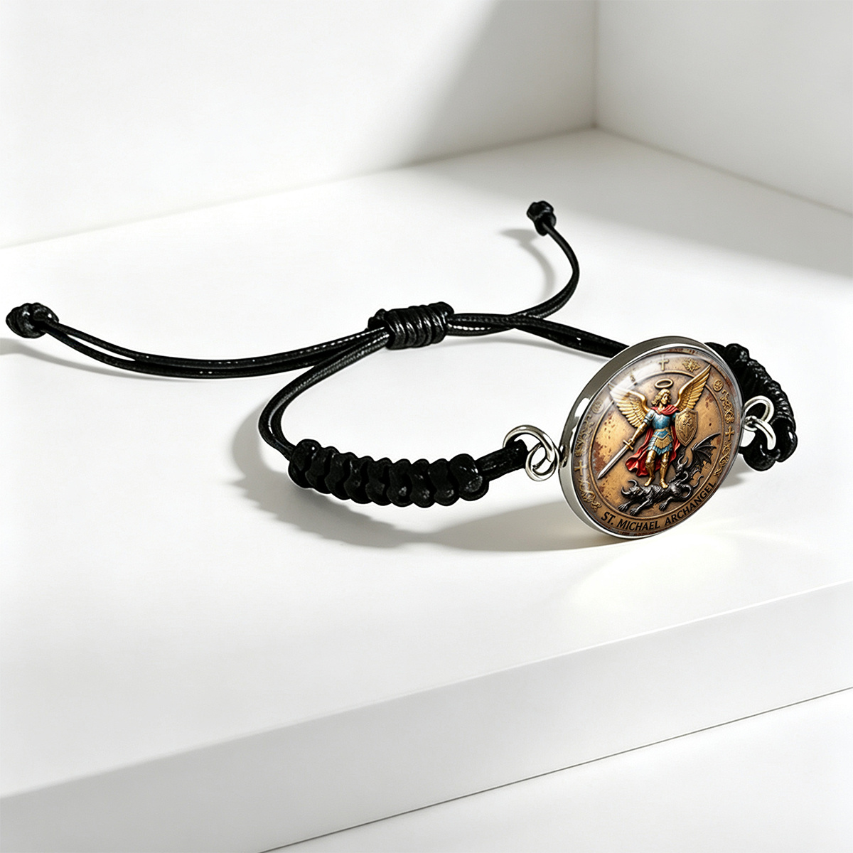 Unisex Classic Winged Warrior Shield Art Pattern Adjustable Bracelet