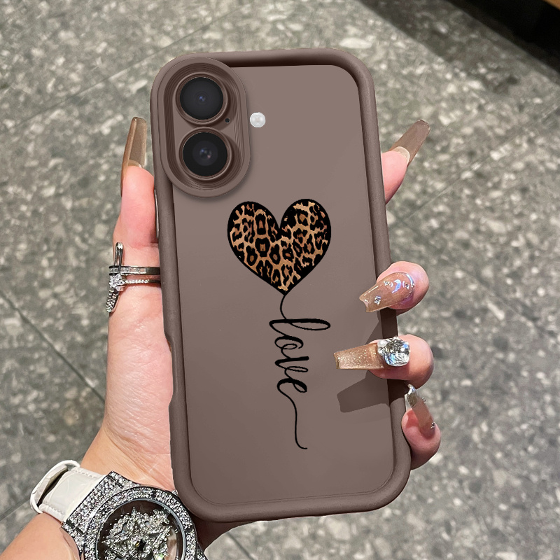 TEMU Phone Case: Leopard Print Heart Pattern Step Drop-proof Phone Case - Suitable For Iphone Plus/15 Pro/15 Pro Max, 14/14 Plus/14 Pro/14 Pro Max,
