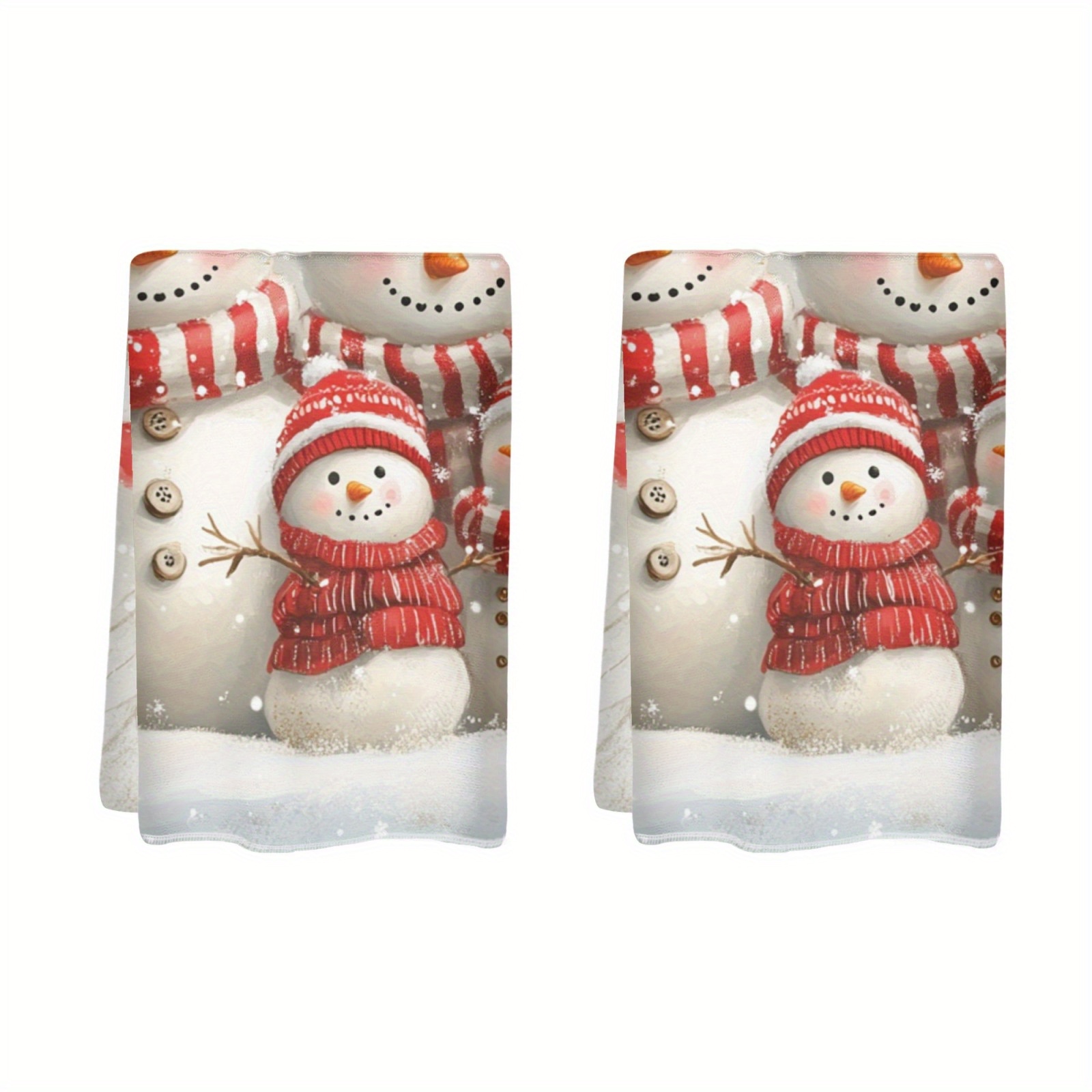 

2pcs Christmas Towels - Snowman & , Polyester, - For , Bathroom Decor & Housewarming