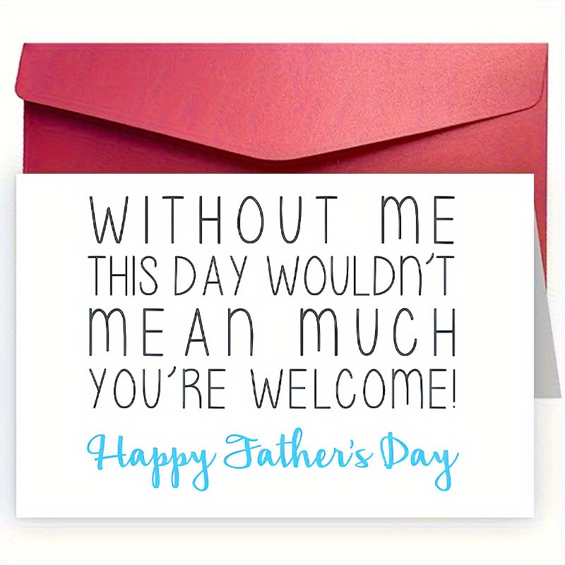TEMU 1pc, Happy Father's Day. A Father's Day Greeting Card With Envelope, 4.72 Inches * 7.09 Inches, Suitable For Dad, Stepfather, Grandfather, Son,