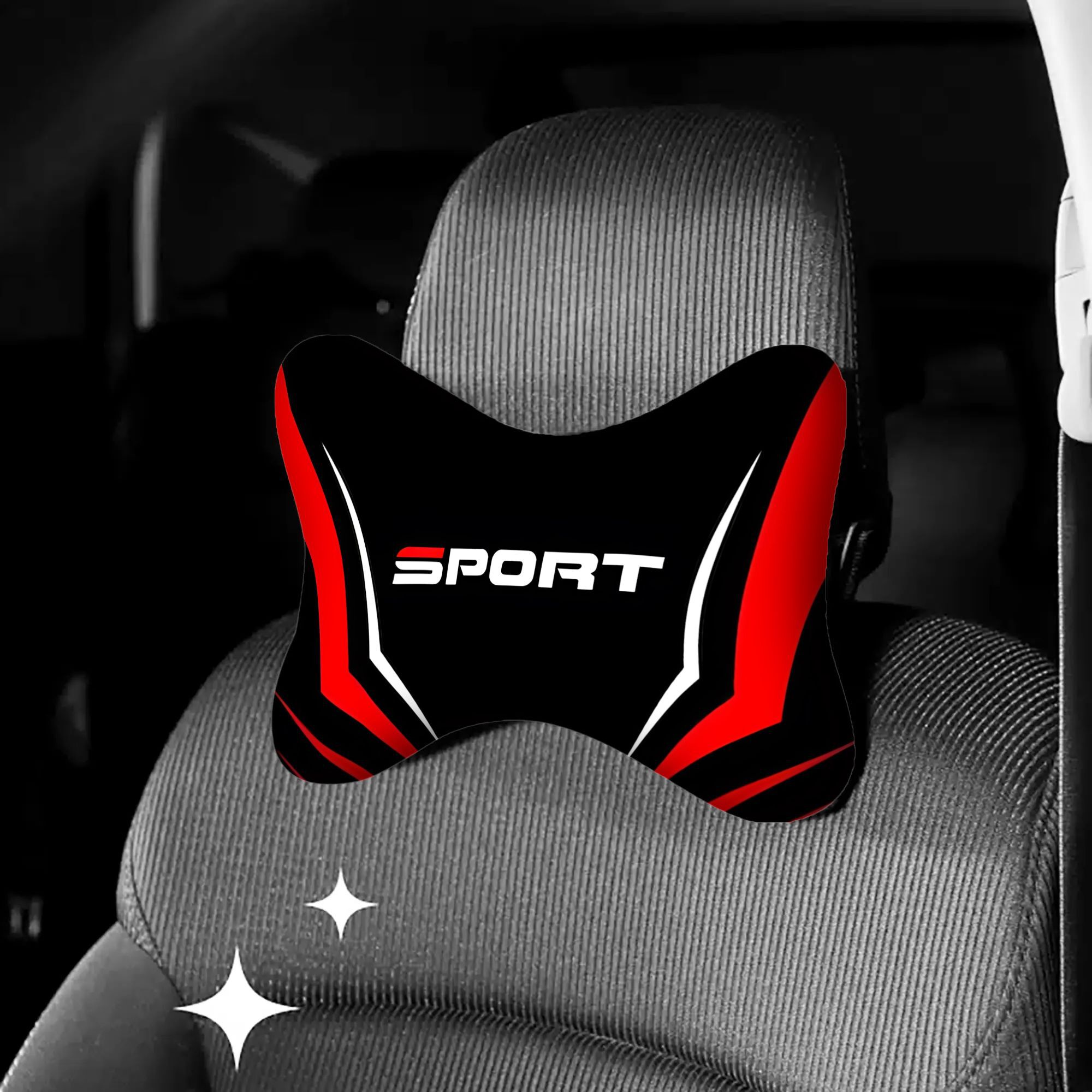 TEMU 2pcs 2d Flat - Logo Car Headrest - Breathable And Comfortable Neck Support, Enhancing The . A Car Neck Pillow Suitable For Most Car Models,