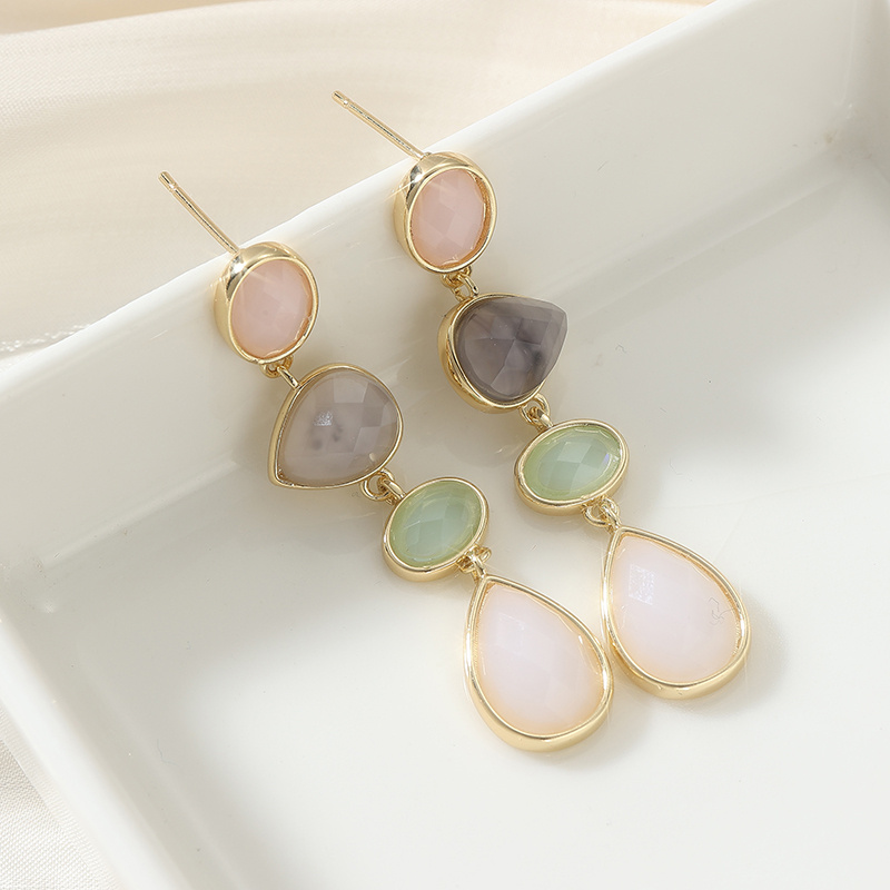 Image of Bohemian Drop-shaped Geometric Pendant Earrings, Long And Elegant Women's Holiday Resort Jewelry, With A Simple And Elegant Style, Jewelry