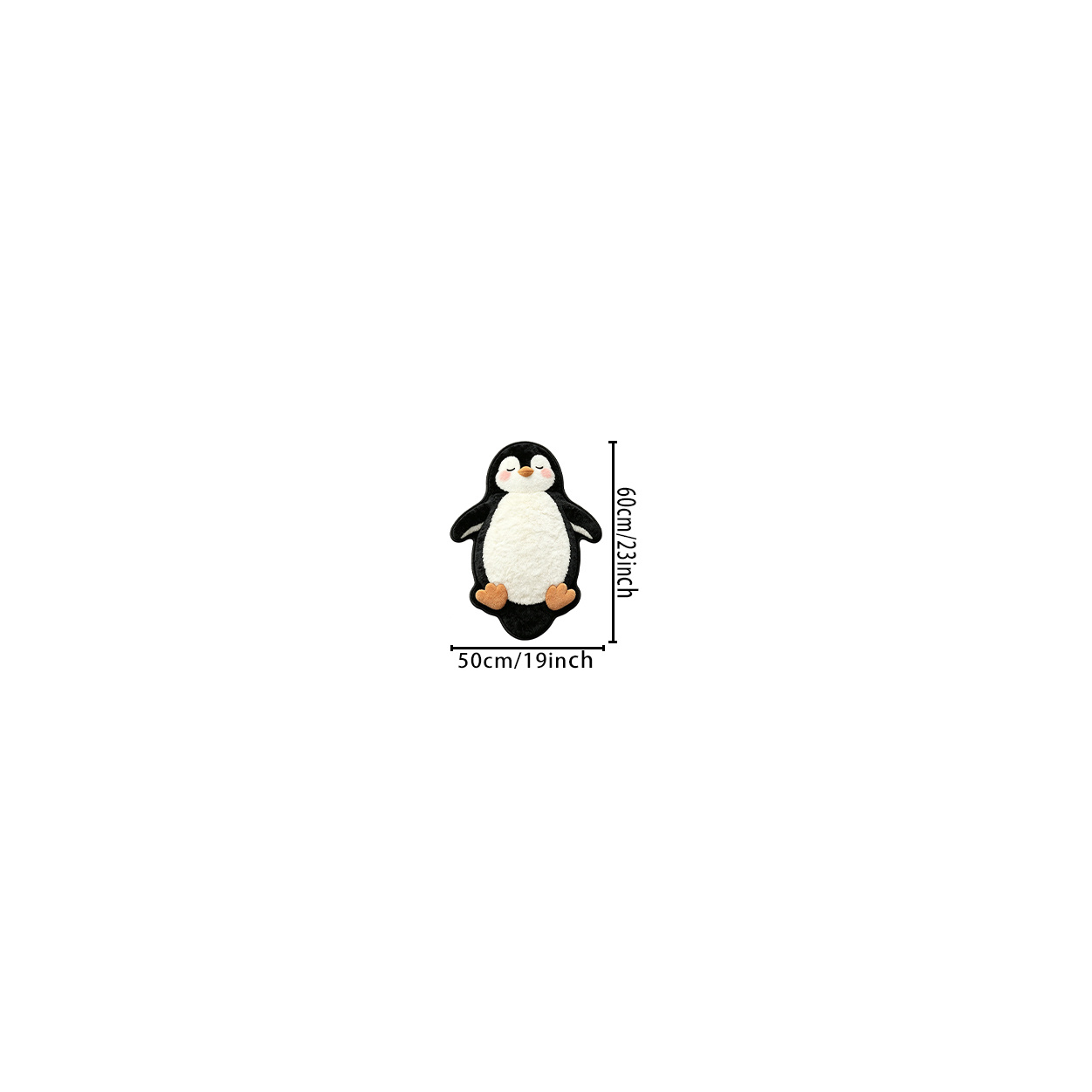 TEMU 1pc Suitable For Rooms Penguin-shaped Rug - Thick Plush Faux Imitation Cashmere Floor Mat With Non-slip Backing, -friendly Suitable For Bedroom,