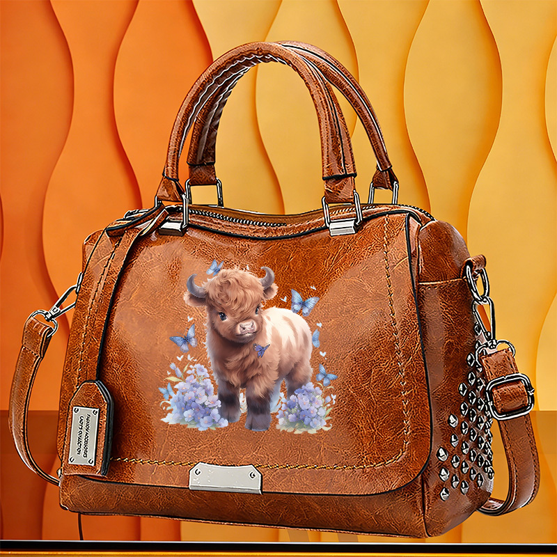 artikel foto 1 stuks dames schoudertas crossbody tas handtas, modieuze veelzijdige tas voor vrouwen met   koeienbloem en vlinderprint, draagbare stijlvolle tas voor dagelijkse uitjes, shoppen, reizen, elegante dagelijkse gebruik tas voor dames