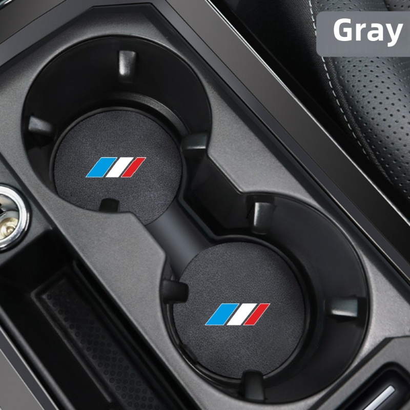 Image of 2pcs Car Water Coasters, Console Of The Front And Rear Coasters Is Convenient To Clean, Beautiful And Fashionable, And Pattern Is Suitable For Most Sports Models