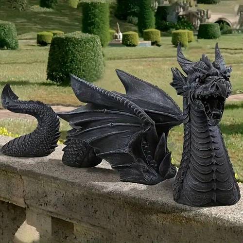 gothic dragon resin sculpture handmade gardening decoration indoor outdoor dragon statue