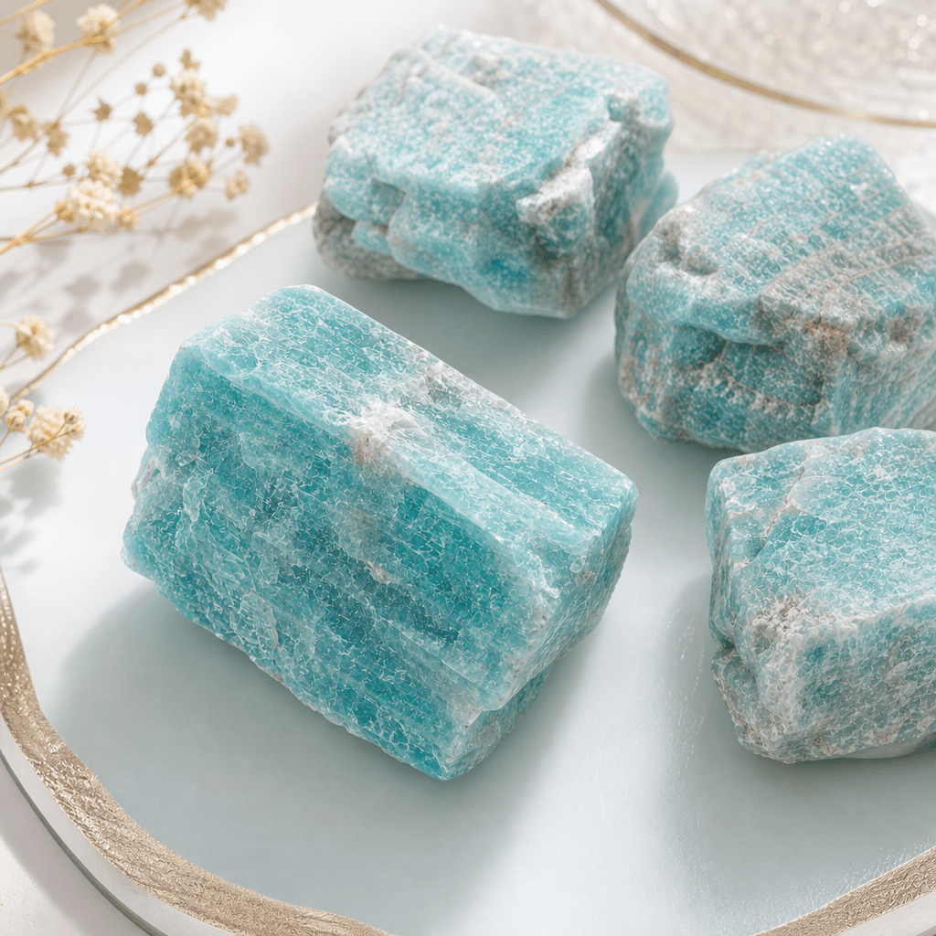 TEMU Blue Green Amazonite Decorative Filler Stone, Irregular Mineral Piece For Fish Tanks, Terrariums, Vases And Diy Decor