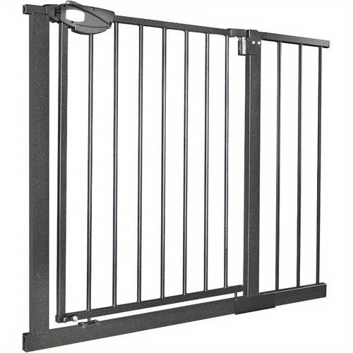 no drill baby gate self closing stair gate with one handed opening tool free installation expandable door safety barrier adjusts 75 115cm 29 5 45in for babies toddlers pets sturdy construction childproofing grid design secure locking mechanism