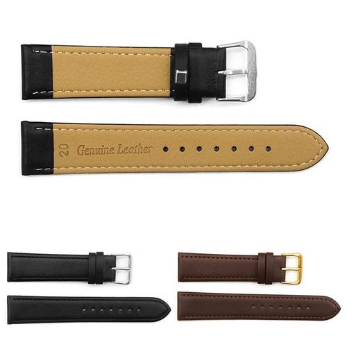 mens and womens watch strap neutral soft lychee pattern silvery golden metal synthetic leather strap replacement 12mm14mm16mm18mm20mm22mm