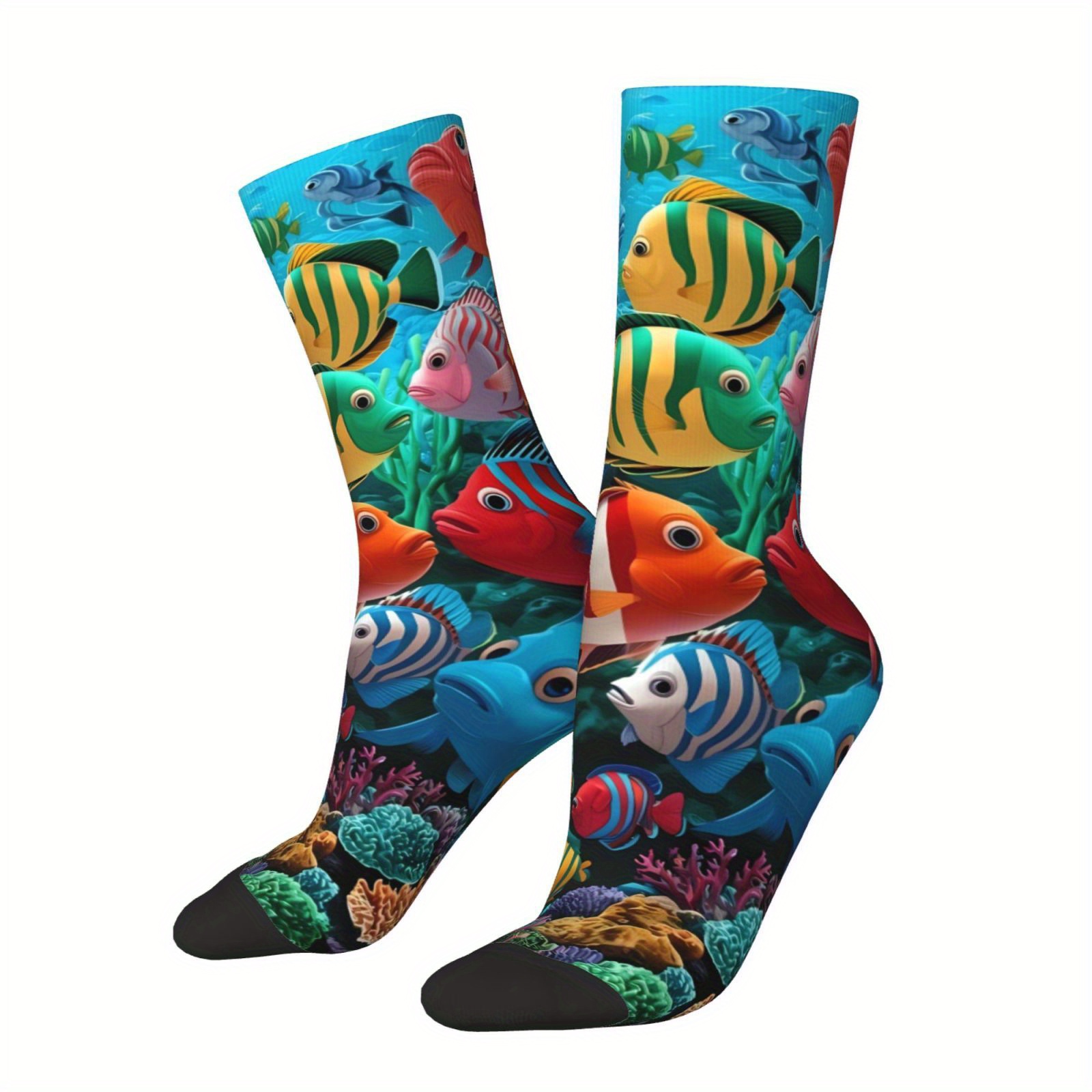 TEMU 1 Pair Men's Colorful Socks - Vibrant & Design, Trendy European & For Daily Wear & Parties, Hand Wash/, Party Accessories, Design