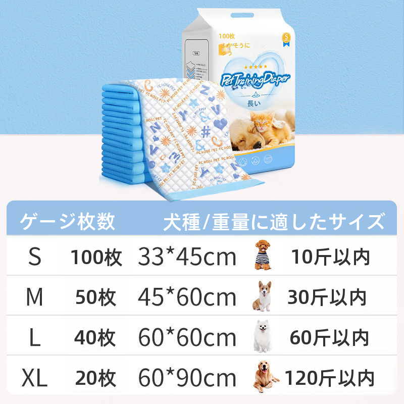 TEMU 【プリント柄】漫画 ペット 吸水 厚手 消臭 犬 ユーリネ パッド 使い捨て おむつ 猫 ウサギ用品