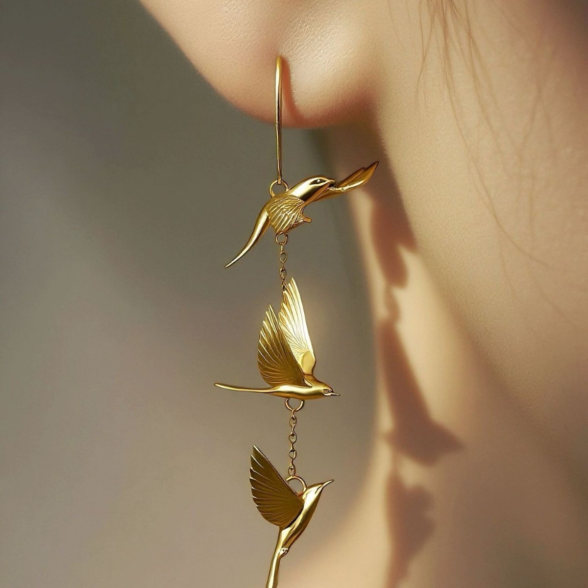 chinese style     long drop earrings elegant high end stud earrings