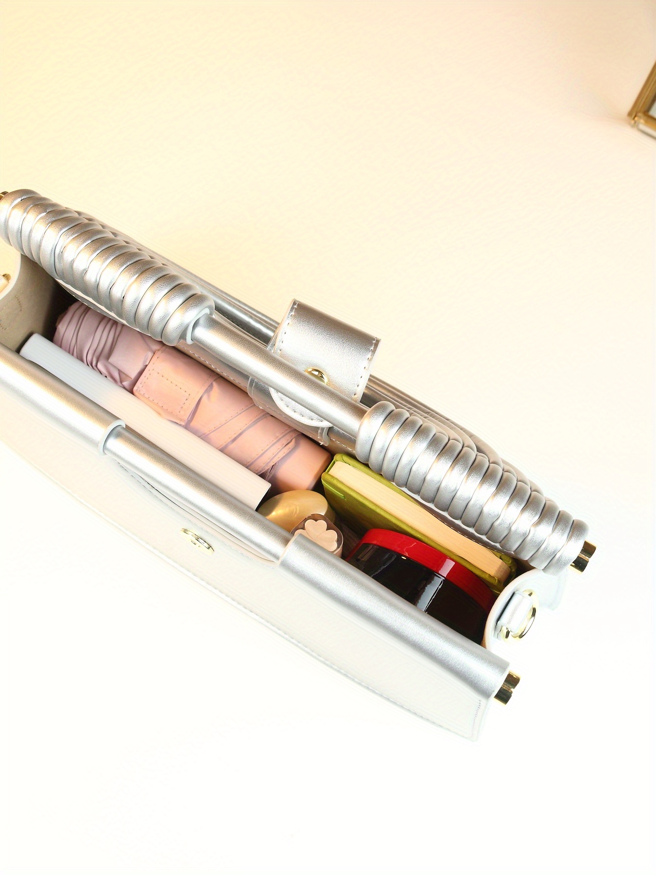 Stylish Solid Color Line Design Handheld Small Square Evening Bag for Women