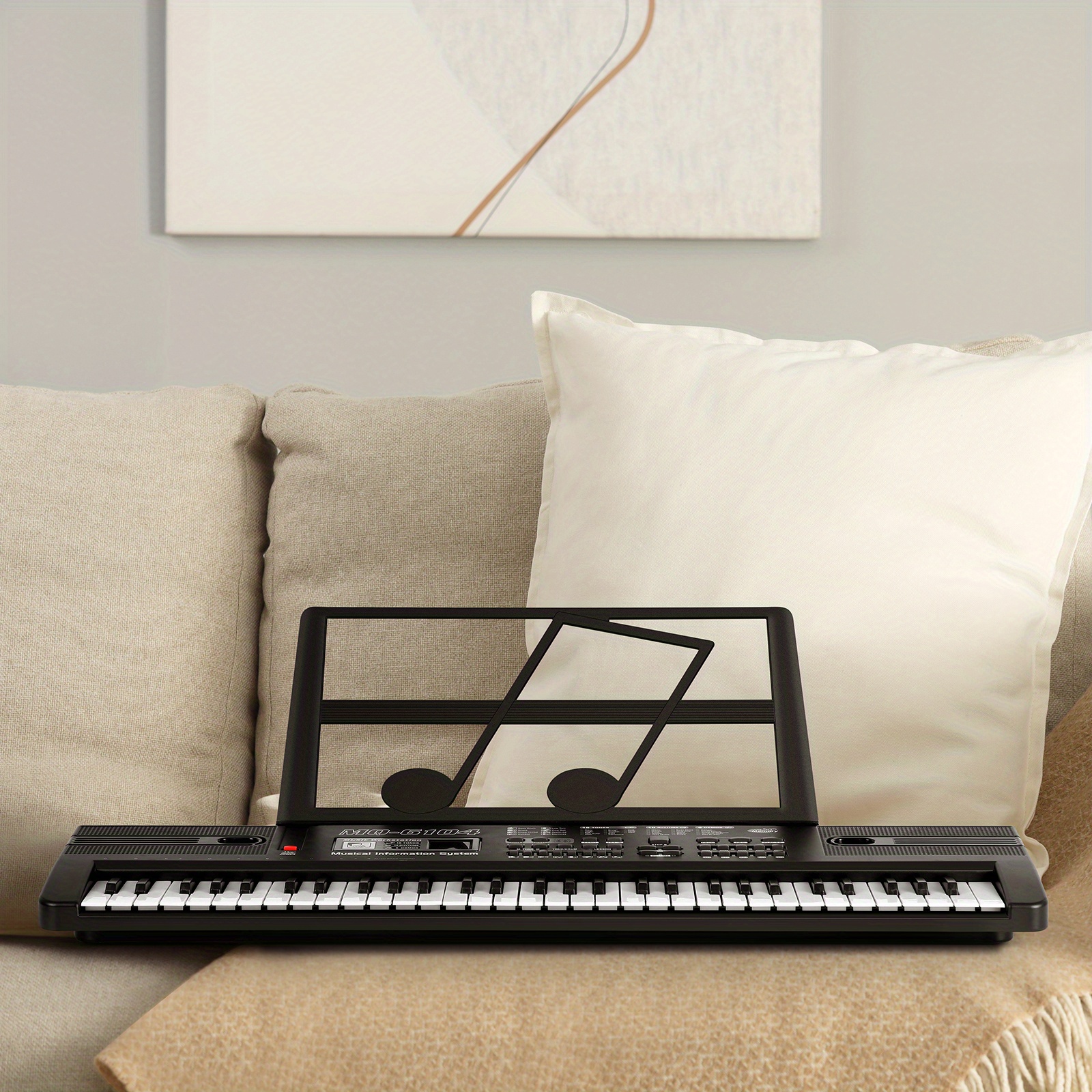 61-Key Portable Keyboard Piano for Beginners with Built-in Speakers, Teaching Mode, Microphone & Music Stand - 25.5-inch Electric Piano Suitable for /s, / - Image 11