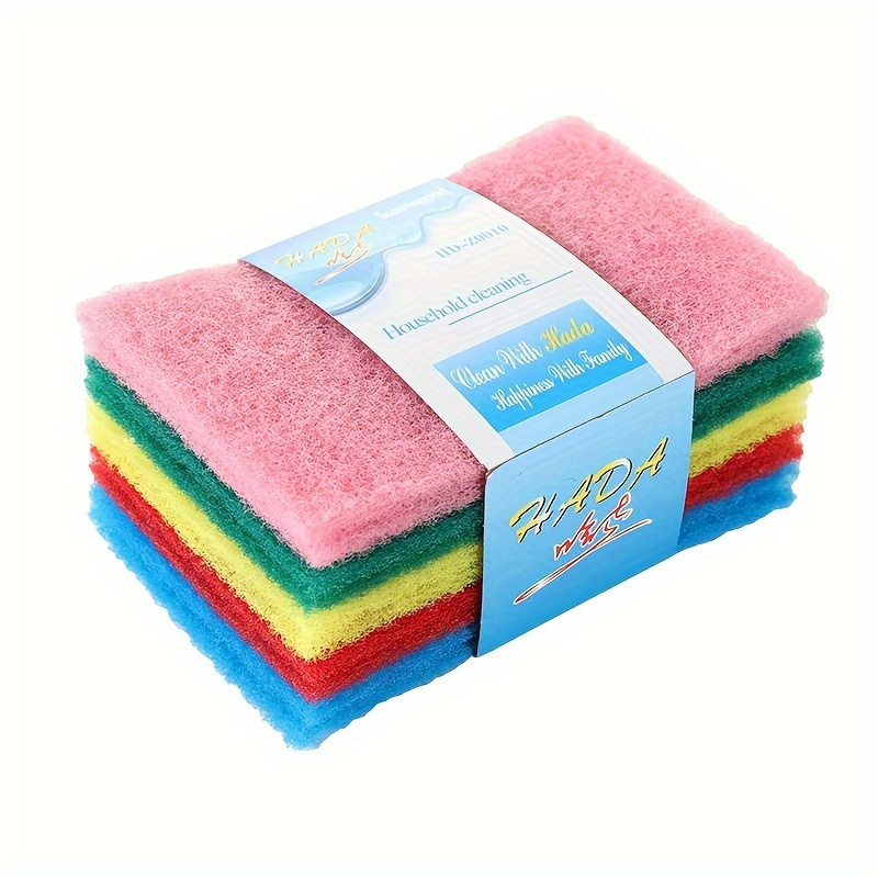 

10-pack Plastic Scouring Pads, Non-charged Dishwashing Sponges, Kitchen Cleaning , Pot And Utensil Scrubbers