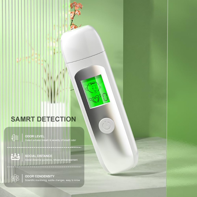 Portable Bad Breath Breathalyzer & Halitosis Monitor with LCD Display - Intelligent Halitosis Tester, Non-Contact Technology, 0-4 Level Oral Hygiene Analysis, for / use (for bad breath assessment & )
