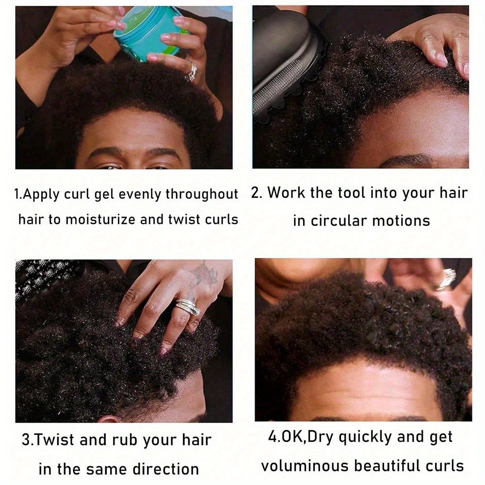 2-teiliges Afro-Haar-Styling-Set – Twist-Kamm & Lockenschwamm Für Definierte Locken, Männer & Frauen