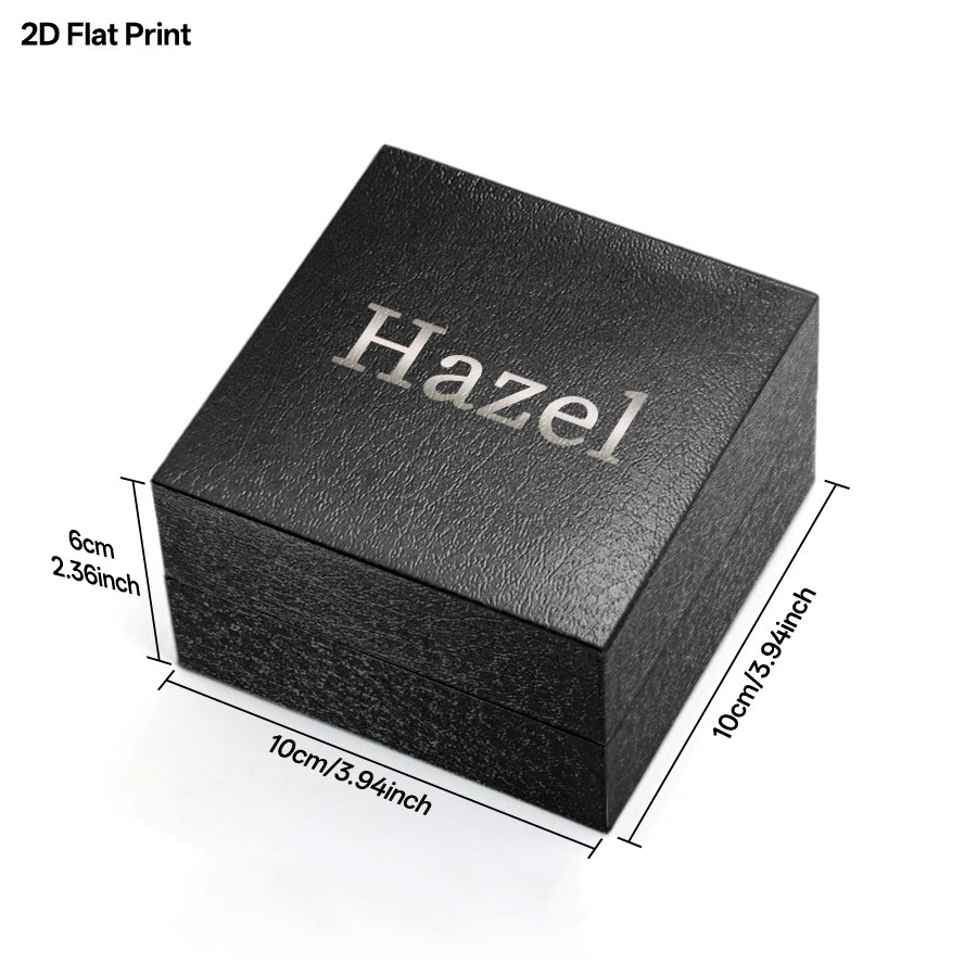 TEMU Customized Signature, Easy Silvery Printed Customizable Signature Watch Box, Black Textured Faux Leather Watch Stand, Men's Watch Box, Can Store
