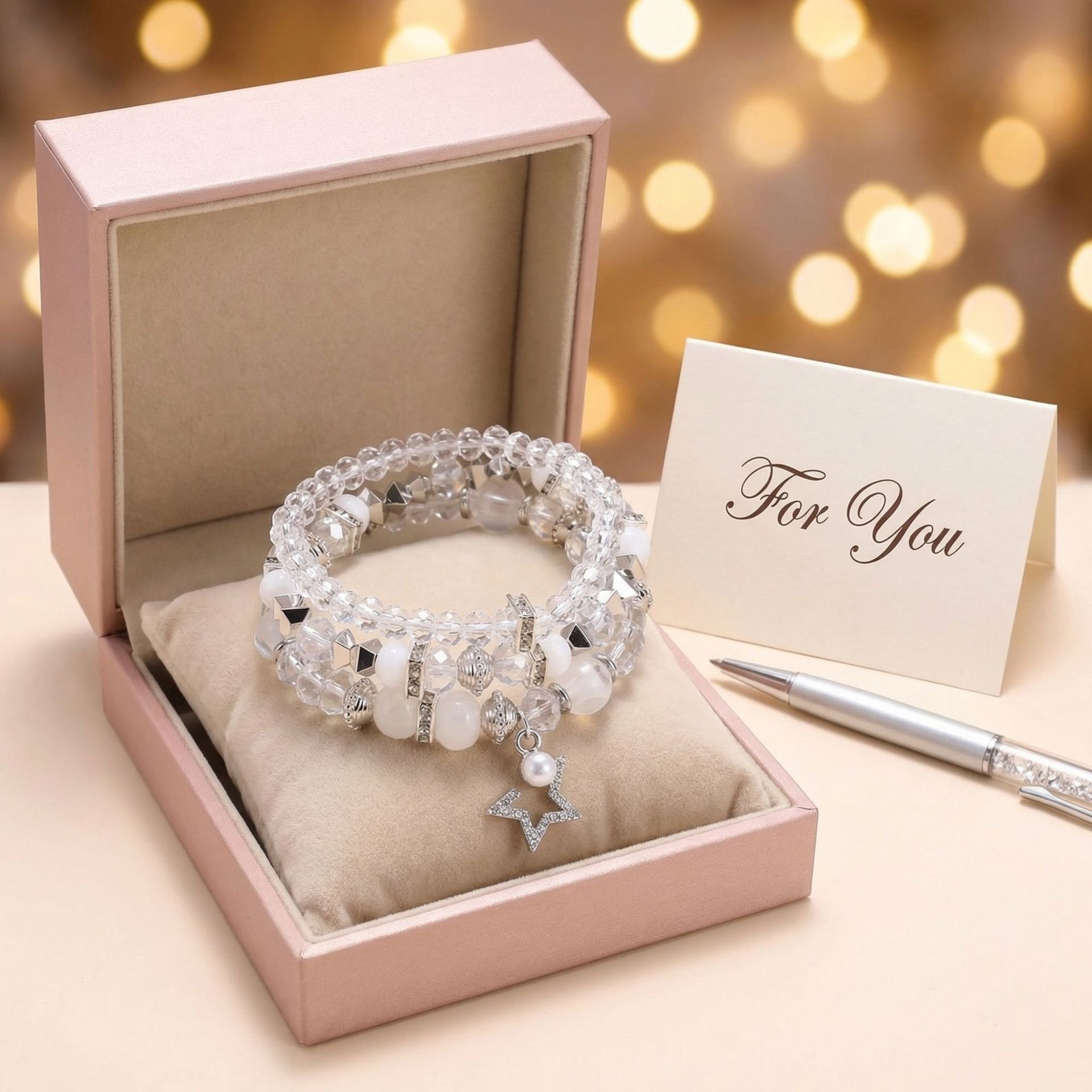 Multi-Layer Stackable Star Pendant Bracelet for Women