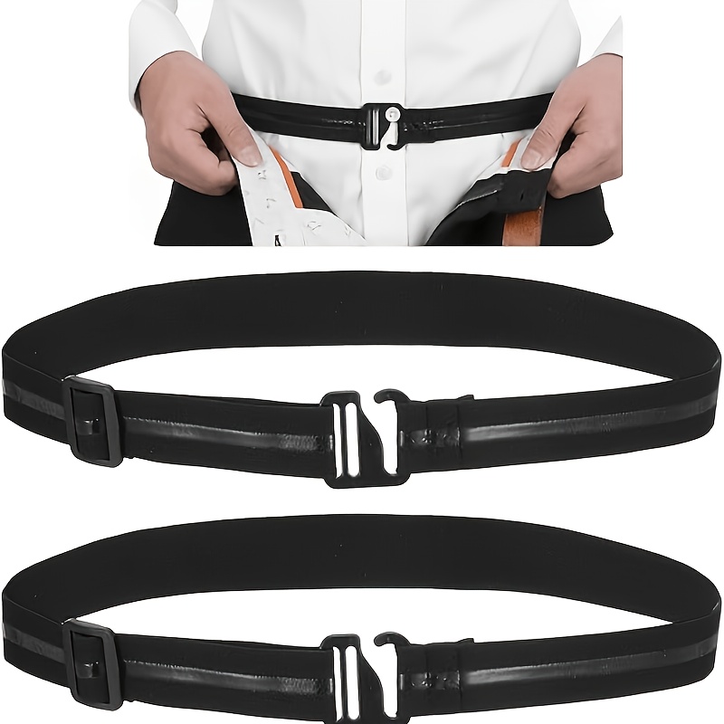 TEMU 2pcs Shirt Stay Belt For Men, Grade Non-slip Shirt Tool With Elastic Waistband, Perfect Gift For A Polished Look, Nylon Invisible Waist Shirt