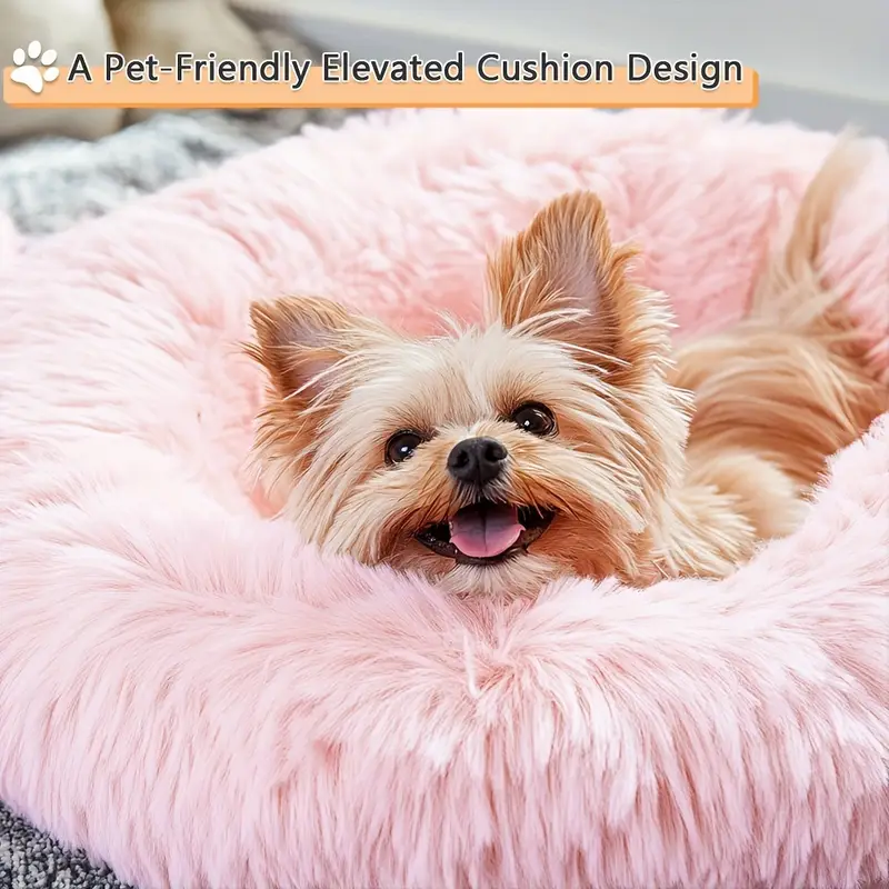 1pc winter warm bed fleece round pet mattress with plush polyester fill washable cozy bed for small medium pets soothing for durable easy pet beds for cats cat warming bed dog crate bed mat cat bed soft cushion large cat bed Product details 8