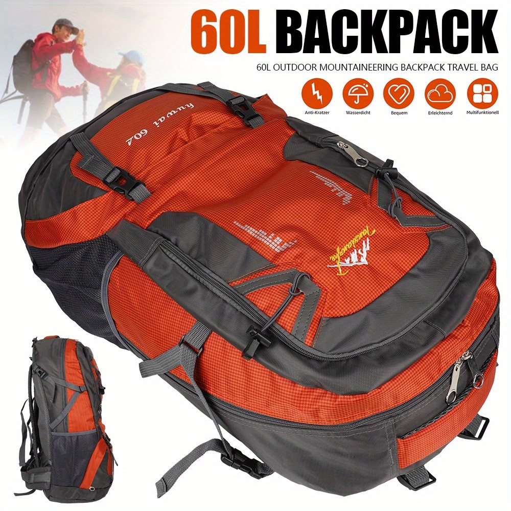 

Outdoor Mountaineering Backpack Travel Bag With Large Capacity Suitable For Hiking, Hiking And Camping Orange