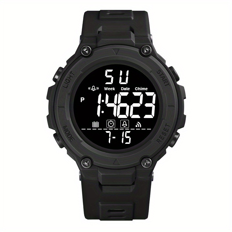 TEMU Fashion Sports Led Digital Unisex Watch - Multifunctional With Alarm And Timer, A Gift For Birthday, Christmas, Valentine's Day And Other Festivals