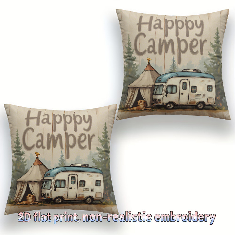 TEMU 2pcs Modern Cushion Covers Suitable For Car & Decor, Zippered Pillowcases With Zipper Closure, Machine Washable Printed Sofa Bed Sofa Balcony