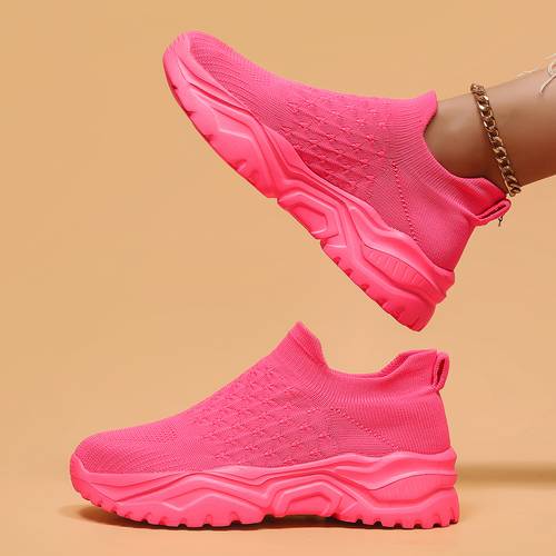 womens breathable lightweight slip on sneakers solid color low top casual running shoes with eva sole and fabric insole everyday shoes lowtop sneakers