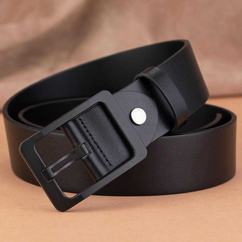 Men's Genuine Leather Belt, Classic Minimalist Style, Suitable for Both Business and Casual Occasions, Adjustable Design, Ideal as a Gift for Friends, Durable Metal Alloy Buckle