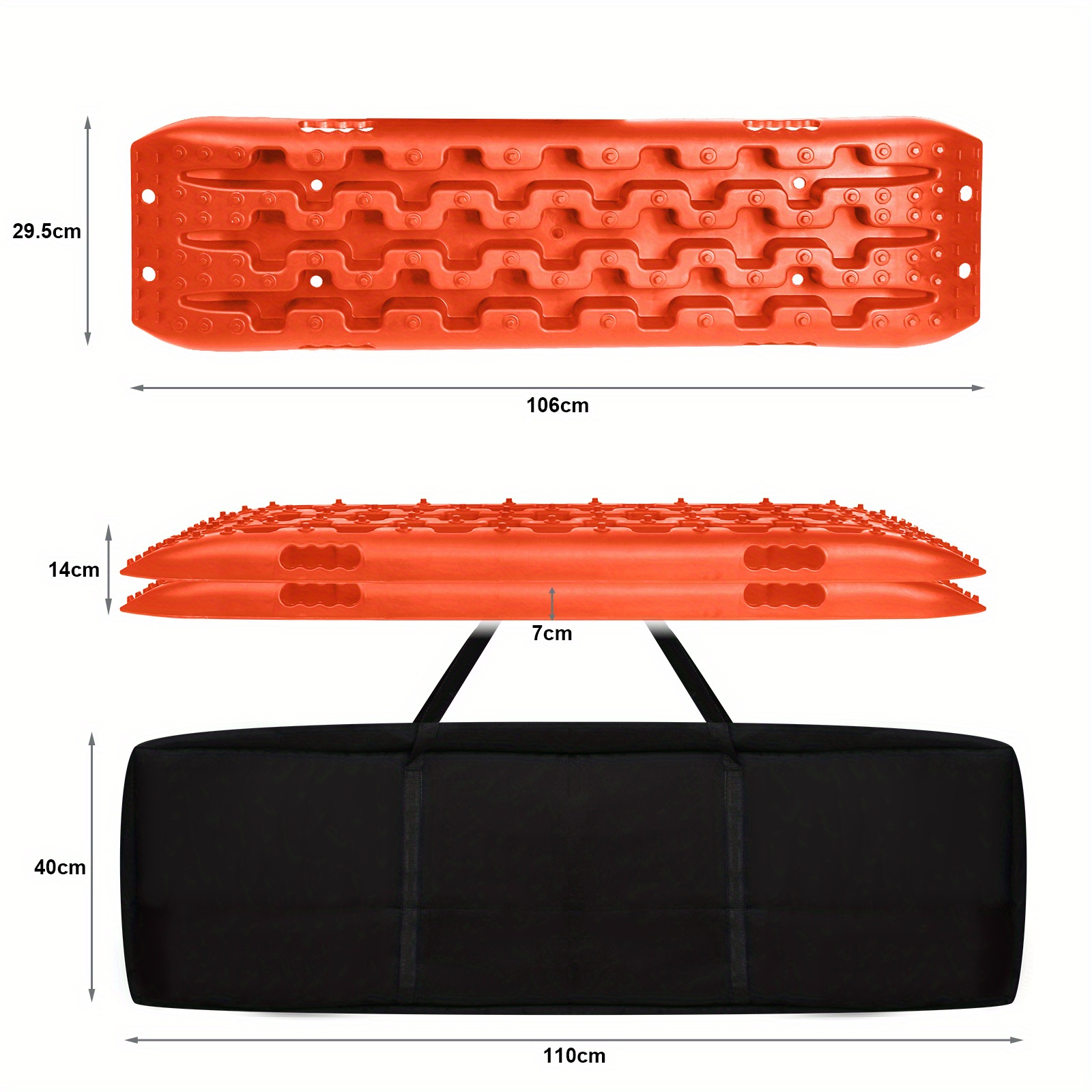 TEMU 2pcs Sand Traction Mats Off-road Recovery Boards For Motorhomes Trucks Cars Mud Sand And Snow Grip Aid Traction Tape For Tire Assistance