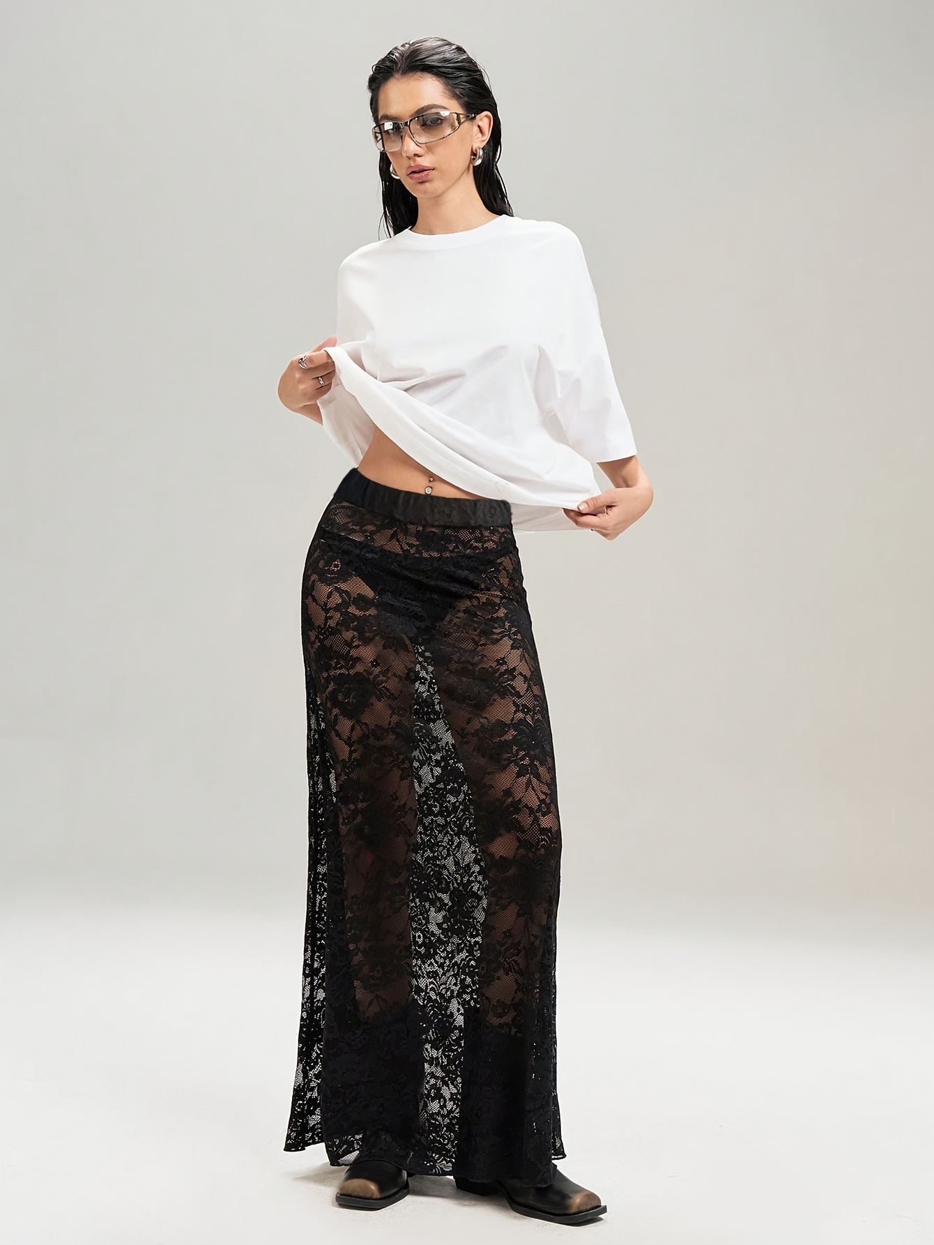 maxi dress with high side slits Flowy Black Maxi Dress with Side Slits – Reistor