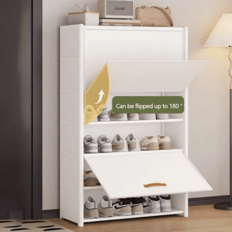 Large-capacity Heavy-duty Metal Shoe Rack, Holds 15-27 Pairs of Shoes, Foldable Dust-proof Sneaker Cabinet with Transparent Viewing Window and Non-slip Base