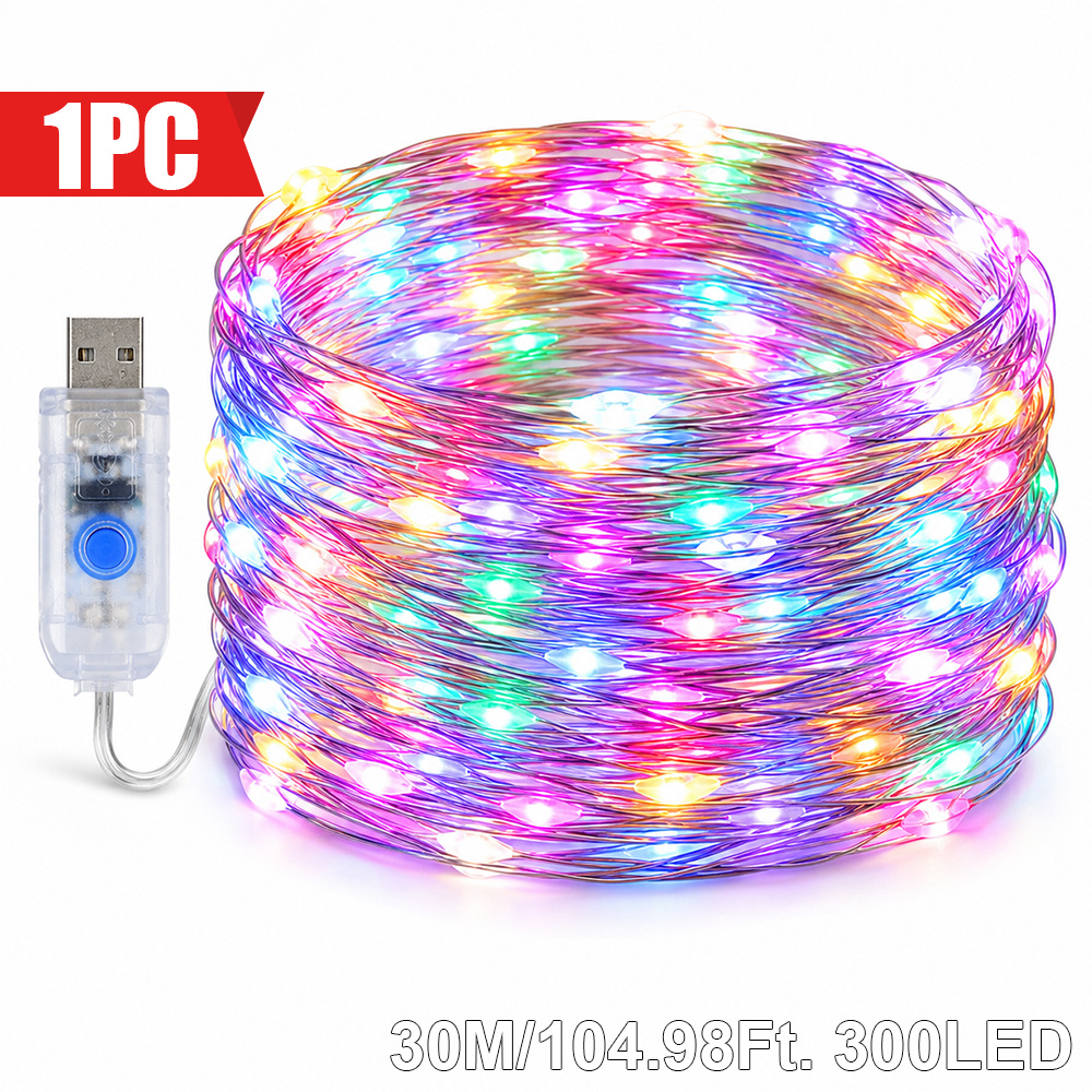 TEMU 1pc, Majisu Usb Indoor String Lights, Multicolor 300/200/100/50leds, 8 Fairy Lights For Bay Window Shelf Display Cards Photos, String Lights For