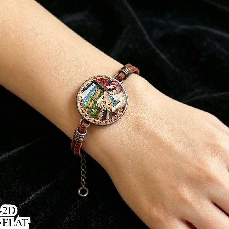2pc Vintage Flat Pattern Bracelet Set, Fashion Bangle Gift