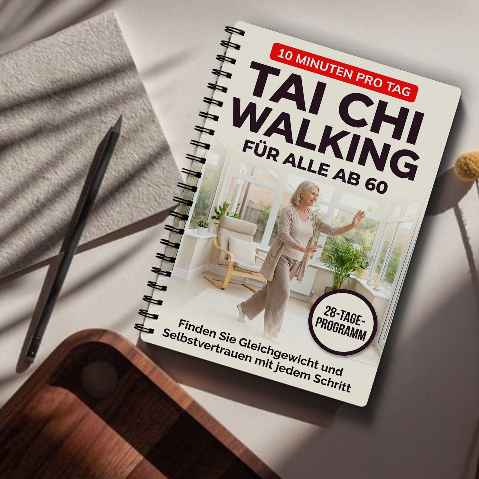 Image of German Version Tai Chi Walking For Seniors: A 28-day Plan. Through 10 Minutes Of Daily Practice And Movements, Seniors Can Of Walking, Improve Their Balance, And Of Falling.