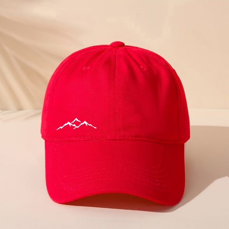 Minimalist Mountain Peak Pattern Baseball Cap, Unisex Adjustable