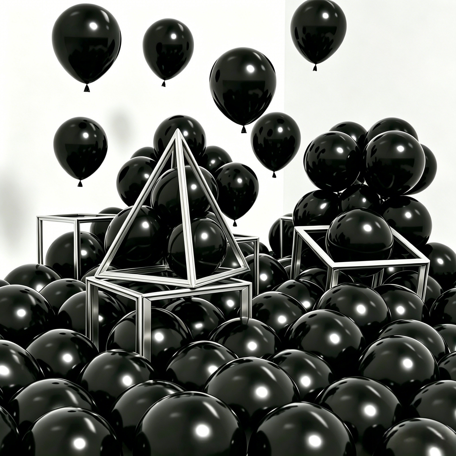 TEMU 60 pièces de ballons noirs de 5 pouces, ballons noirs en latex pour décorations de fête de de diplôme, d'Halloween, d'anniversaire, du An et