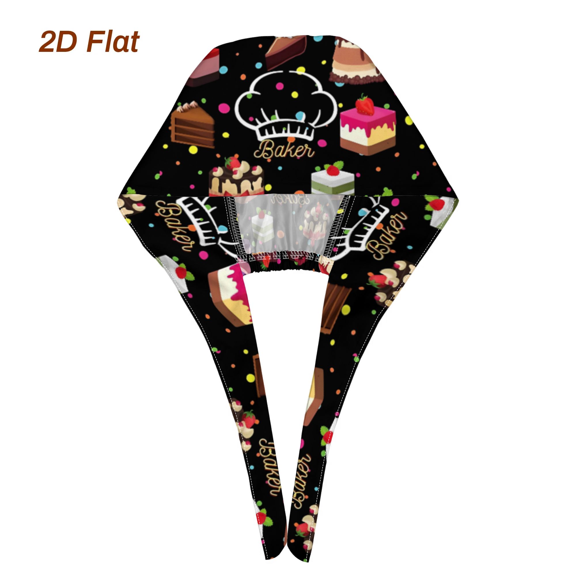 TEMU Casquette de travail à motif de avec impression 2D pour chefs et cuisiniers à domicile
